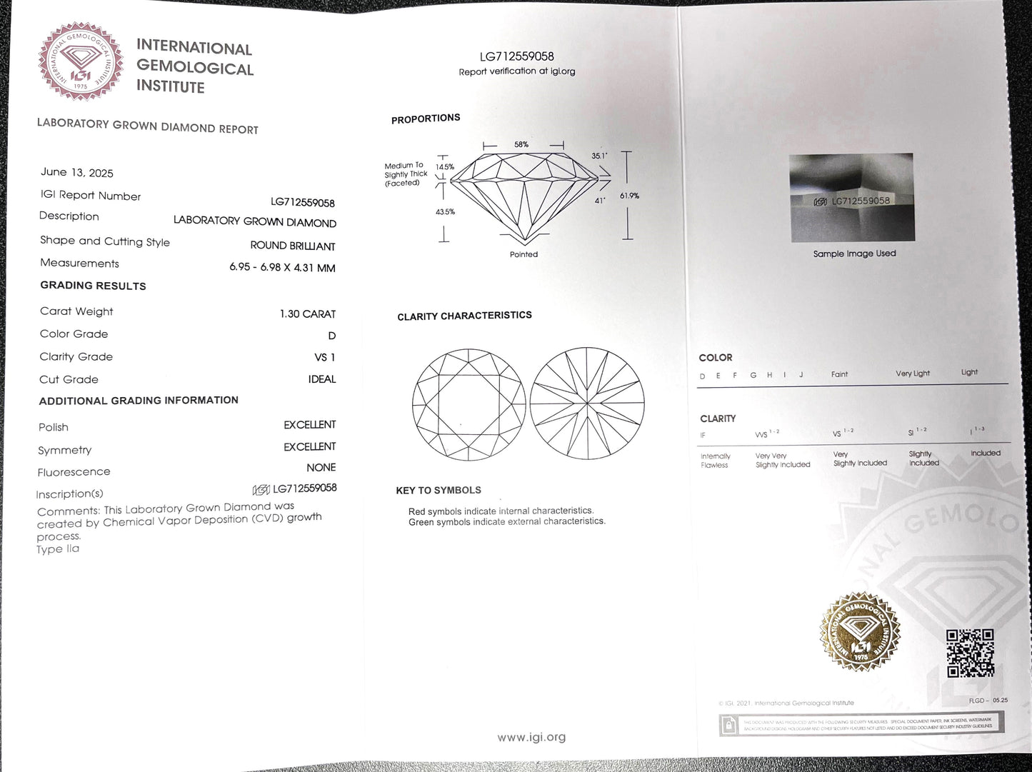 14K White Gold Lab Grown Diamonds 2-5/8 Ct Stud Earrings, IGI Certified, Unisex Jewelry