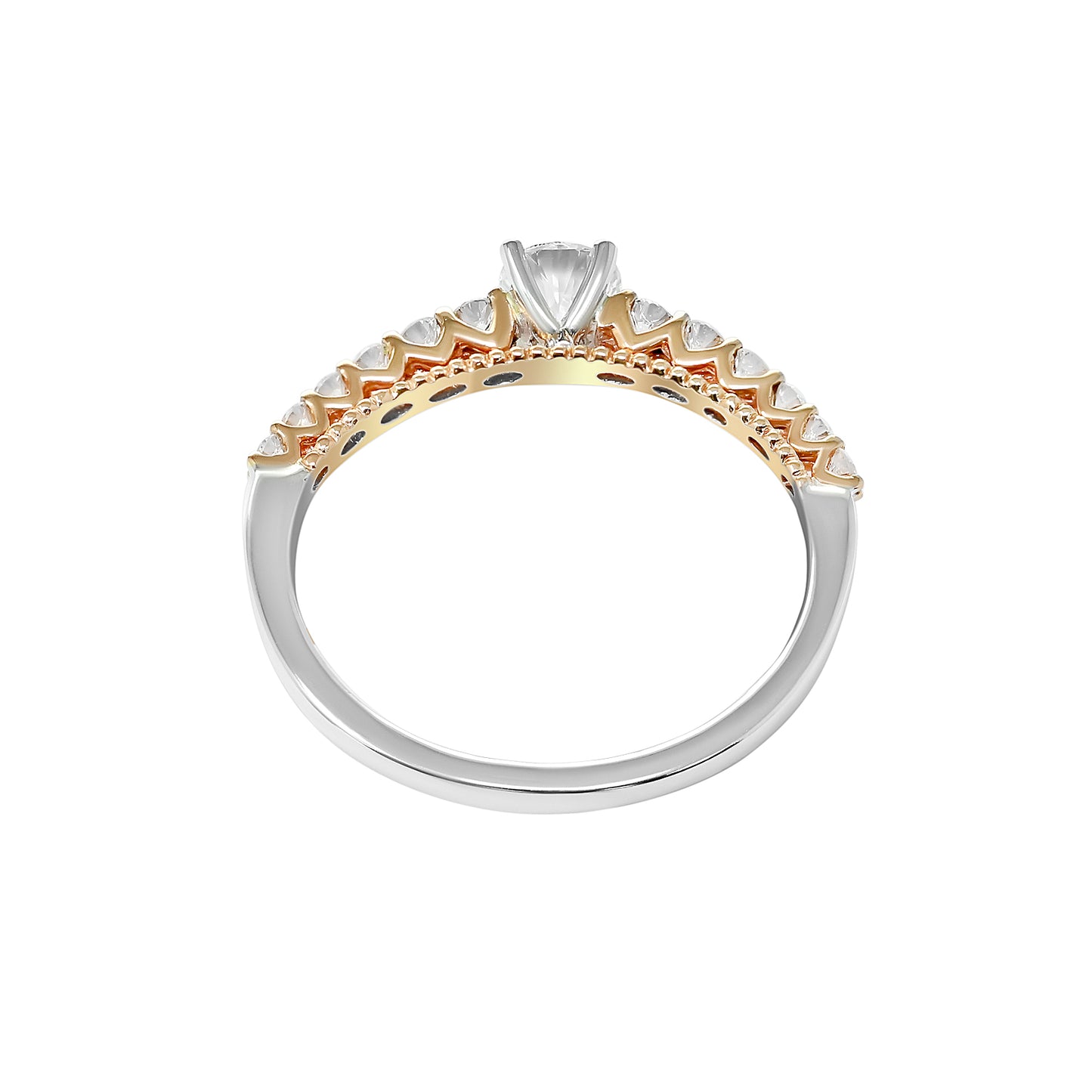 14K Two tone Gold Lab Grown Diamond 1/2 Ct Ring, Size 7, IGI Certificate