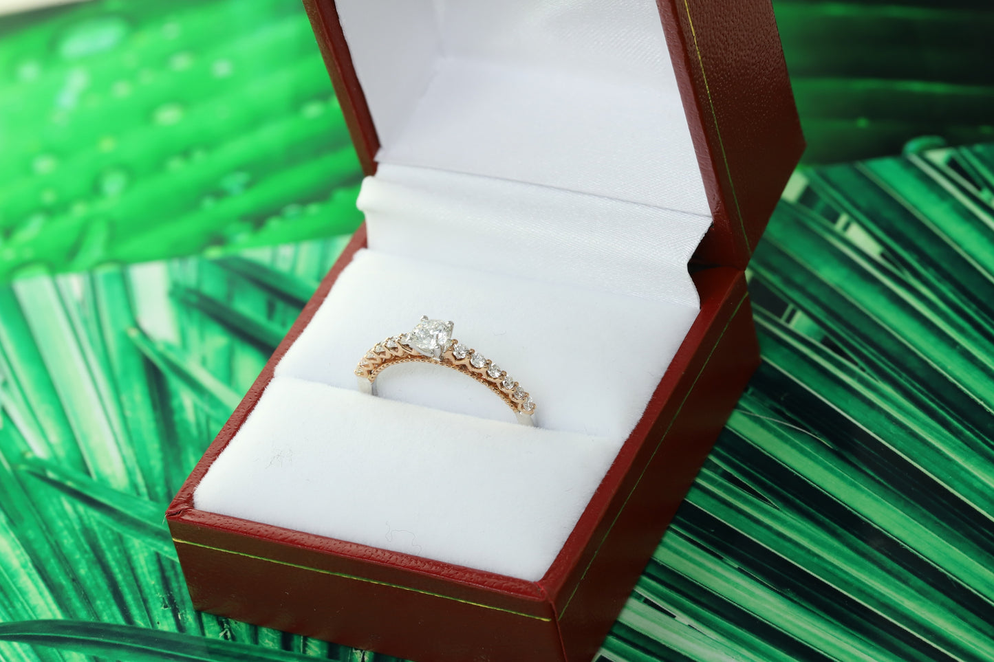 14K Two tone Gold Lab Grown Diamond 1/2 Ct Ring, Size 7, IGI Certificate