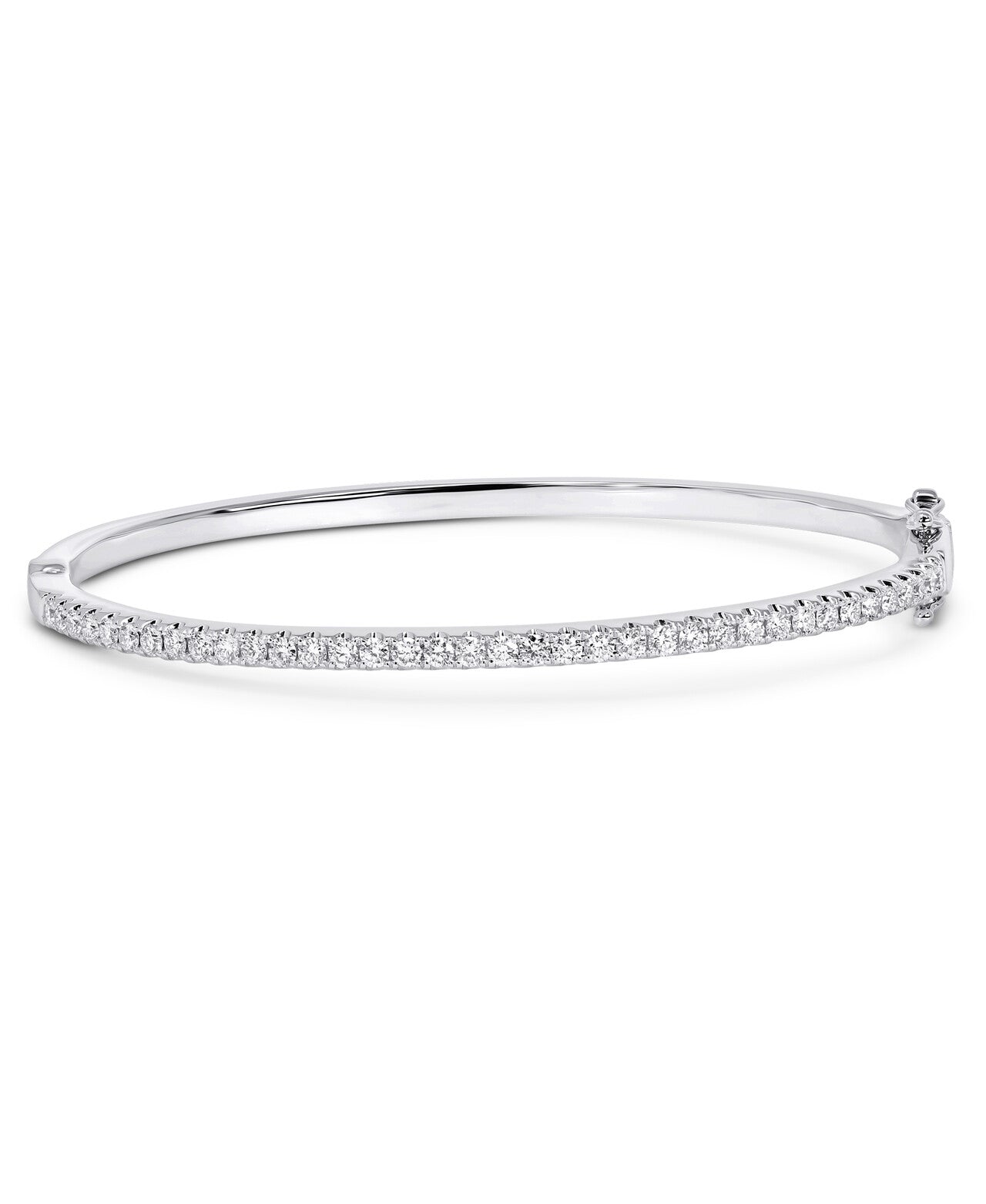 14K White Gold Lab Grown Diamond Bangle Bracelet VS1-VS2, G-H