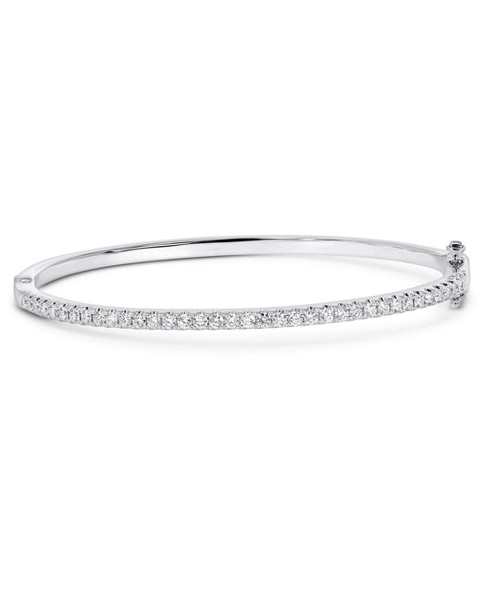 14K White Gold Lab Grown Diamond Bangle Bracelet VS1-VS2, G-H