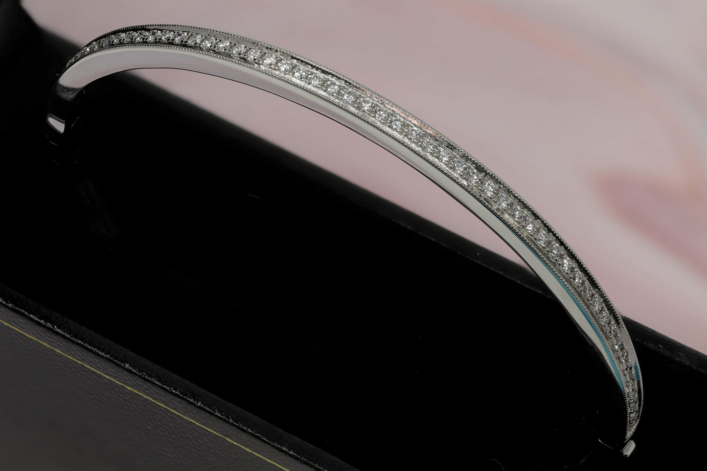 14K White Gold Lab Grown Diamond 5/8 Ct Bangle Bracelet with IGI Certificate