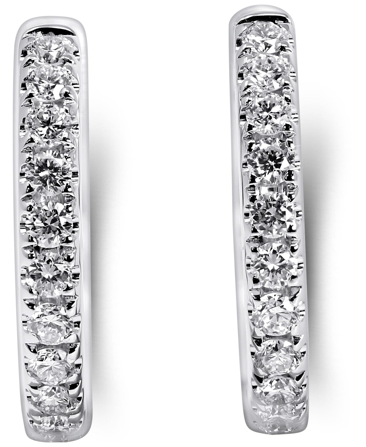 14K White Gold Lab Grown Diamond 3/8 Ct Hoop Earrings 1.5cm Diameter with IGI Certificate
