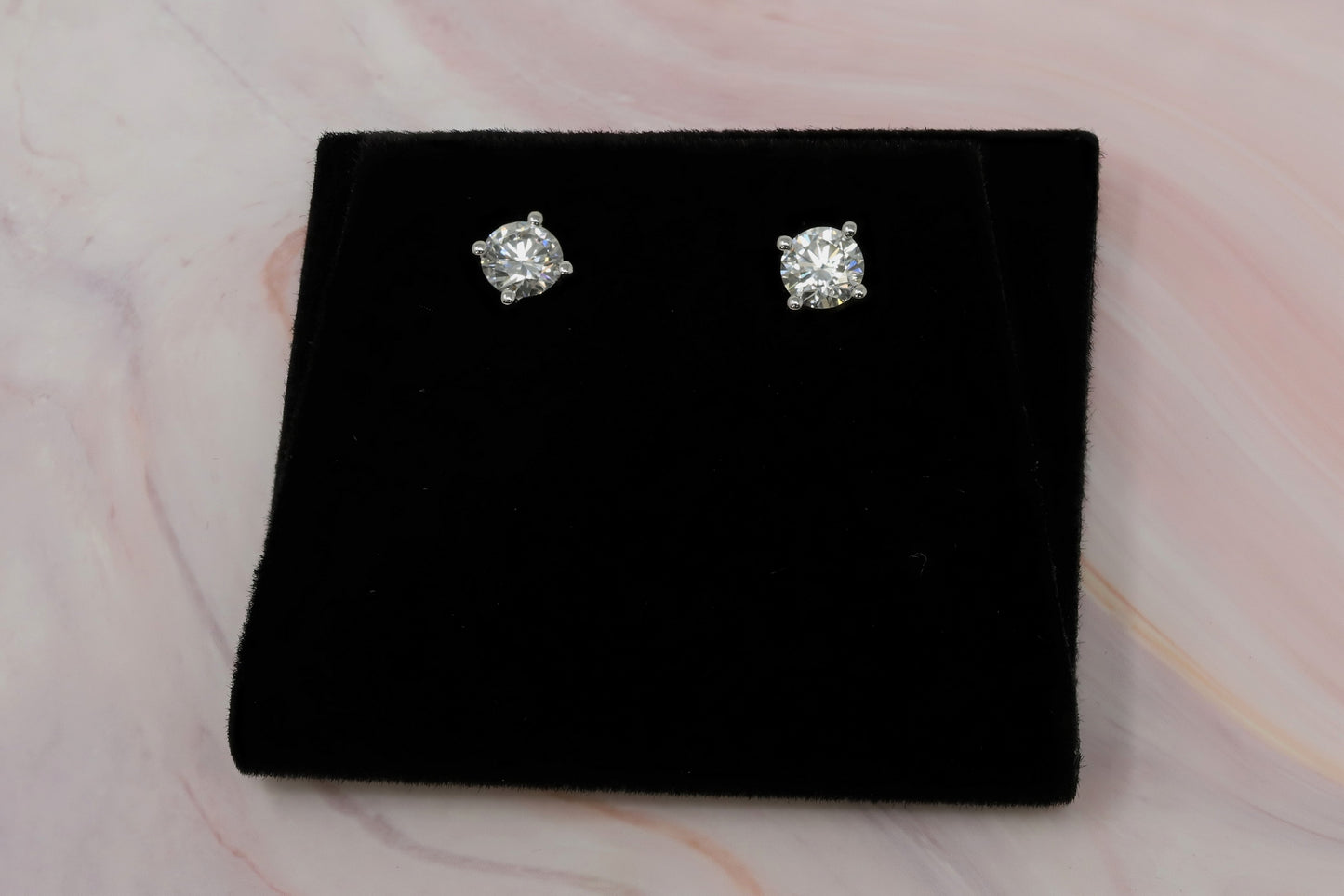14K White Gold Lab Grown Diamond 1/2 Ct Stud Earrings. G-H Color VS1-VS2 Clarity