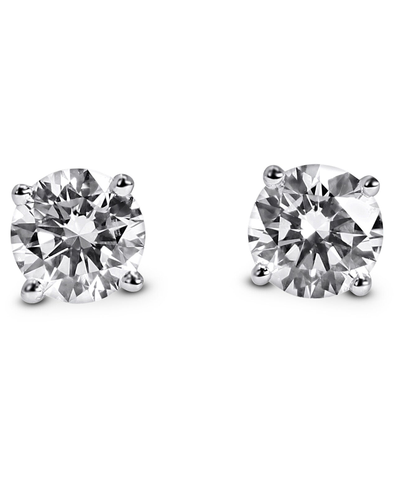 14K White Gold Lab Grown Diamond Stud Earrings. IGI Certified, 1.07 CT Total