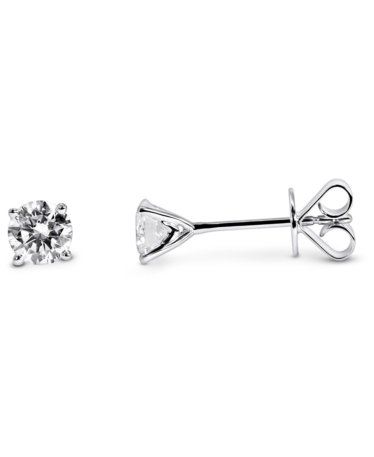14K White Gold Lab Grown Diamond Stud Earrings. IGI Certified, 1.07 CT Total