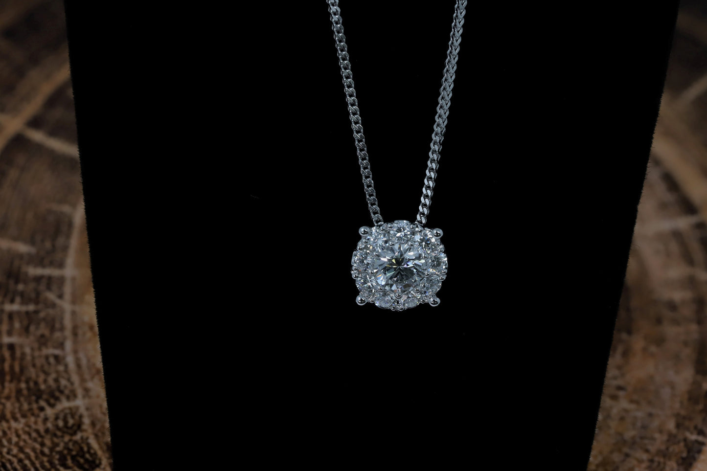 14K White Gold Lab Grown Diamond 7/8 Ct Necklace Pendant with IGI Certificate
