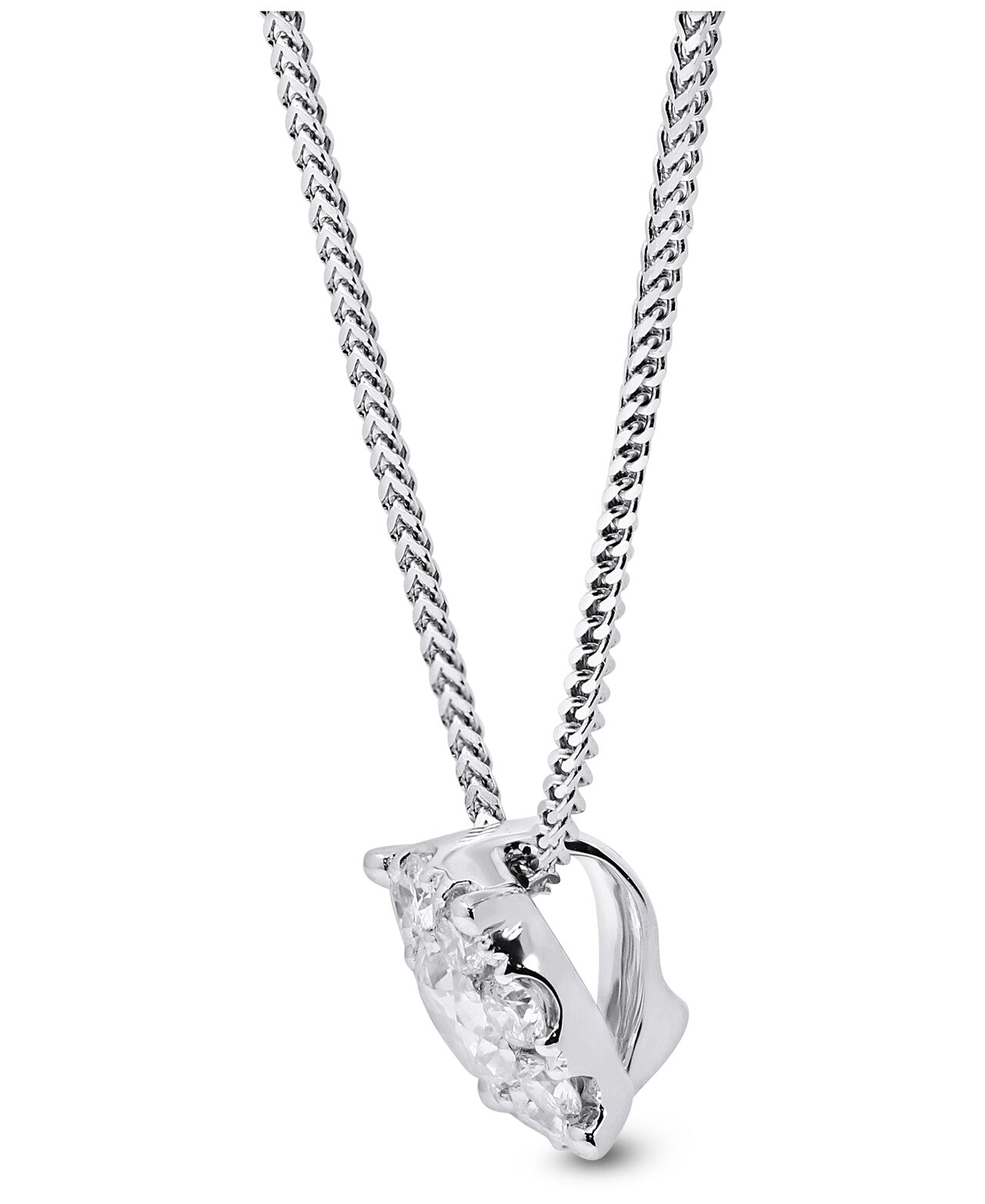 14K White Gold Lab Grown Diamond 7/8 Ct Necklace Pendant with IGI Certificate