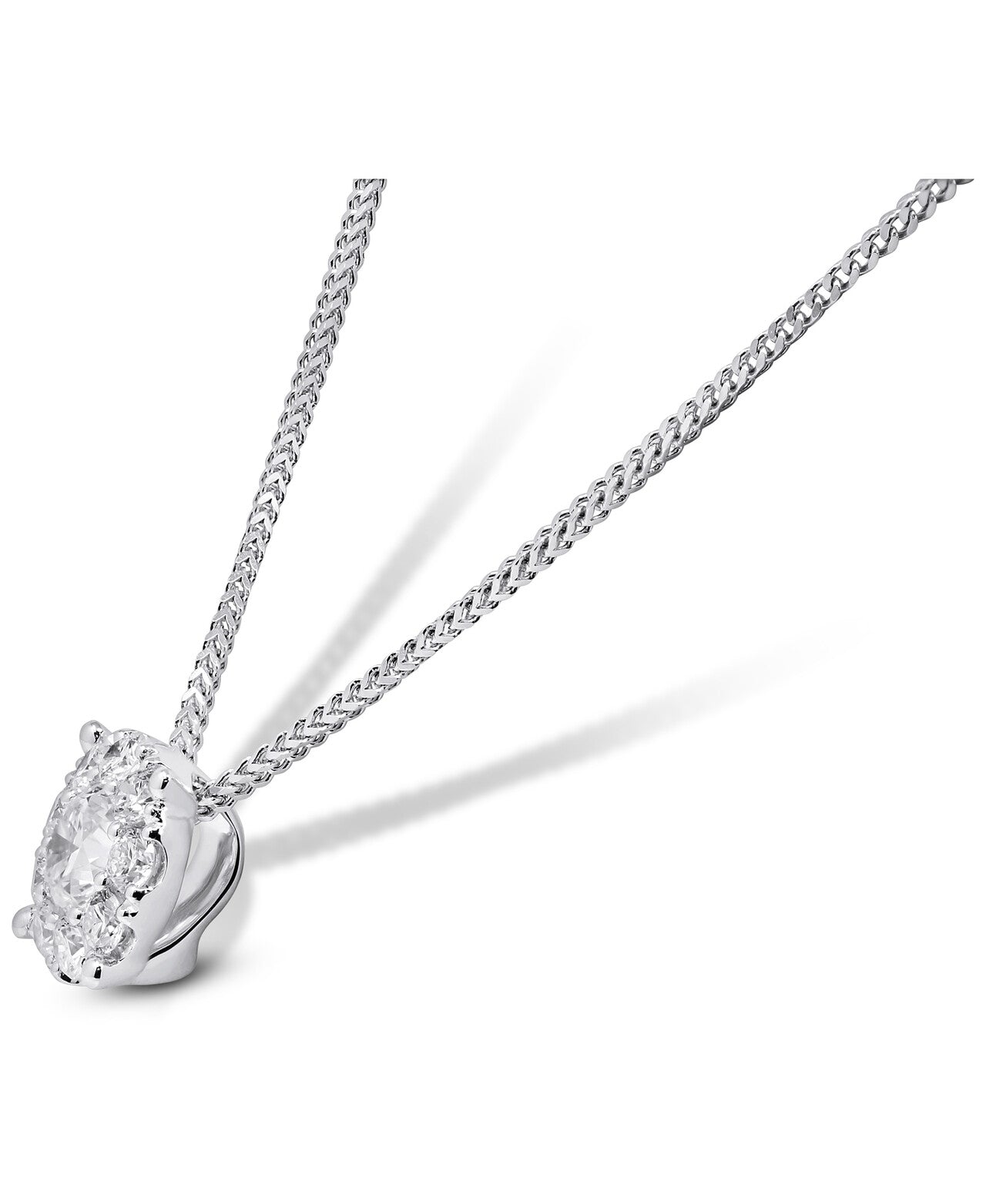 14K White Gold Lab Grown Diamond 7/8 Ct Necklace Pendant with IGI Certificate