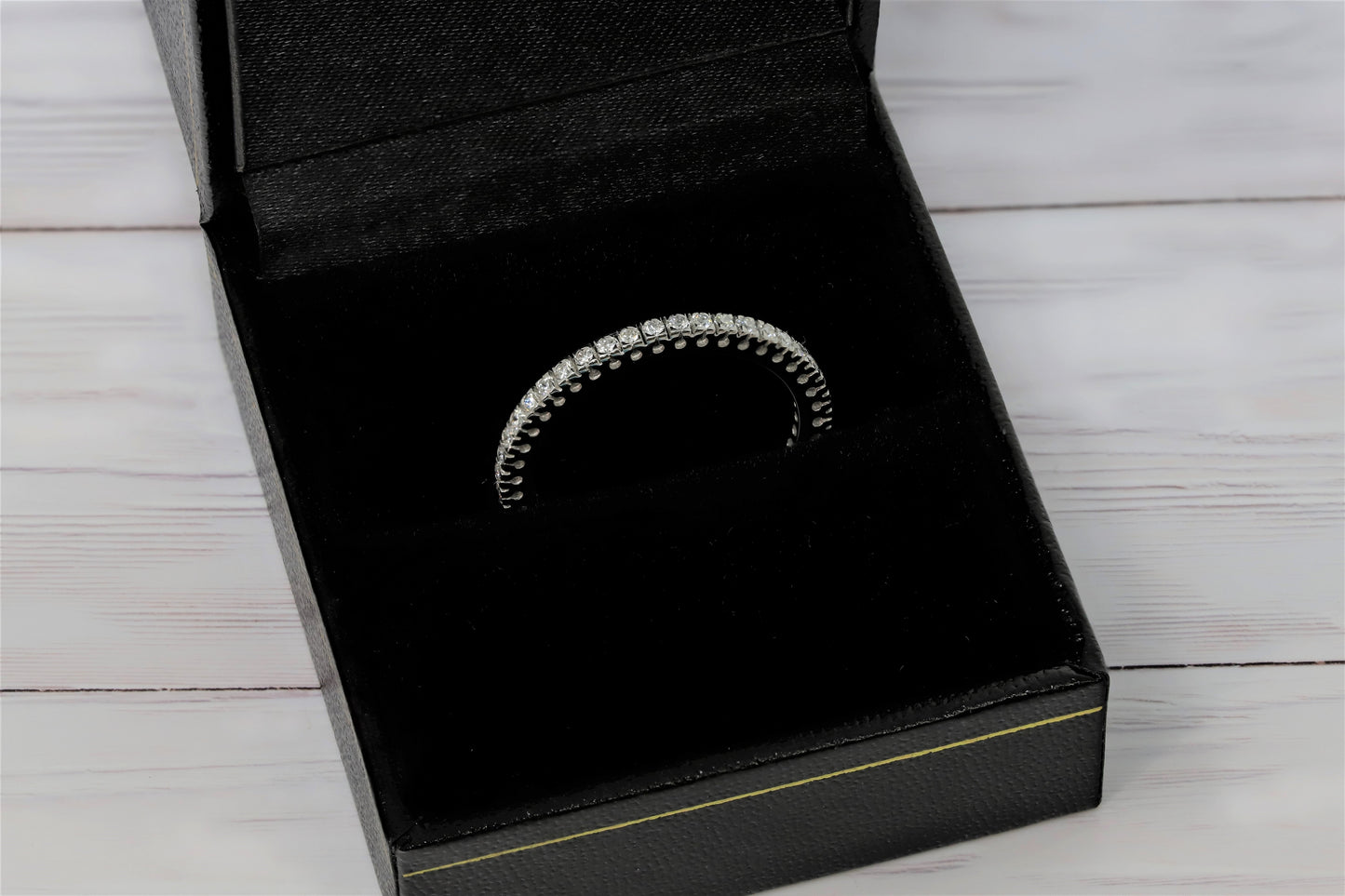 14K White Gold Lab Grown Diamond 1/2 Ct Eternity Band Ring, Size 7 IGI Certificate