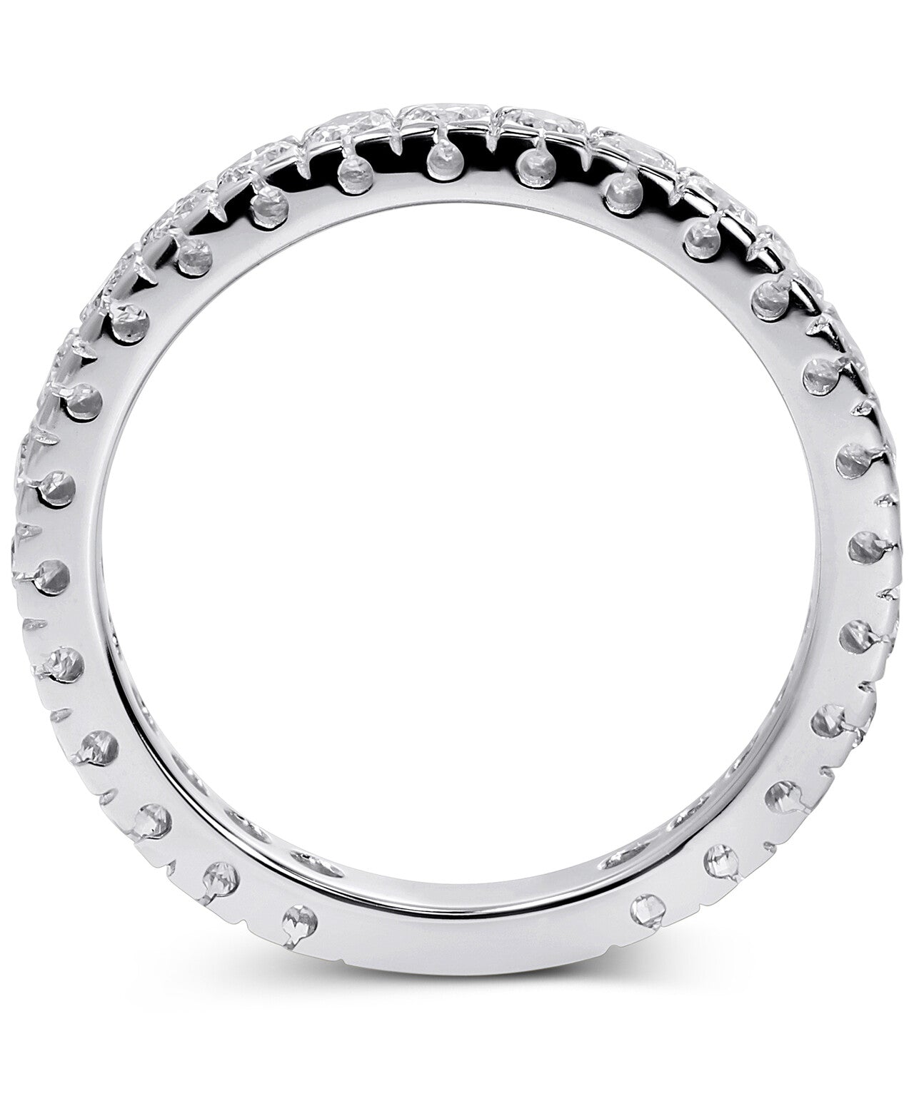 14K White Gold Lab Grown Diamond 7/8 Ct Eternity Band Ring. Size 7, IGI Certificate