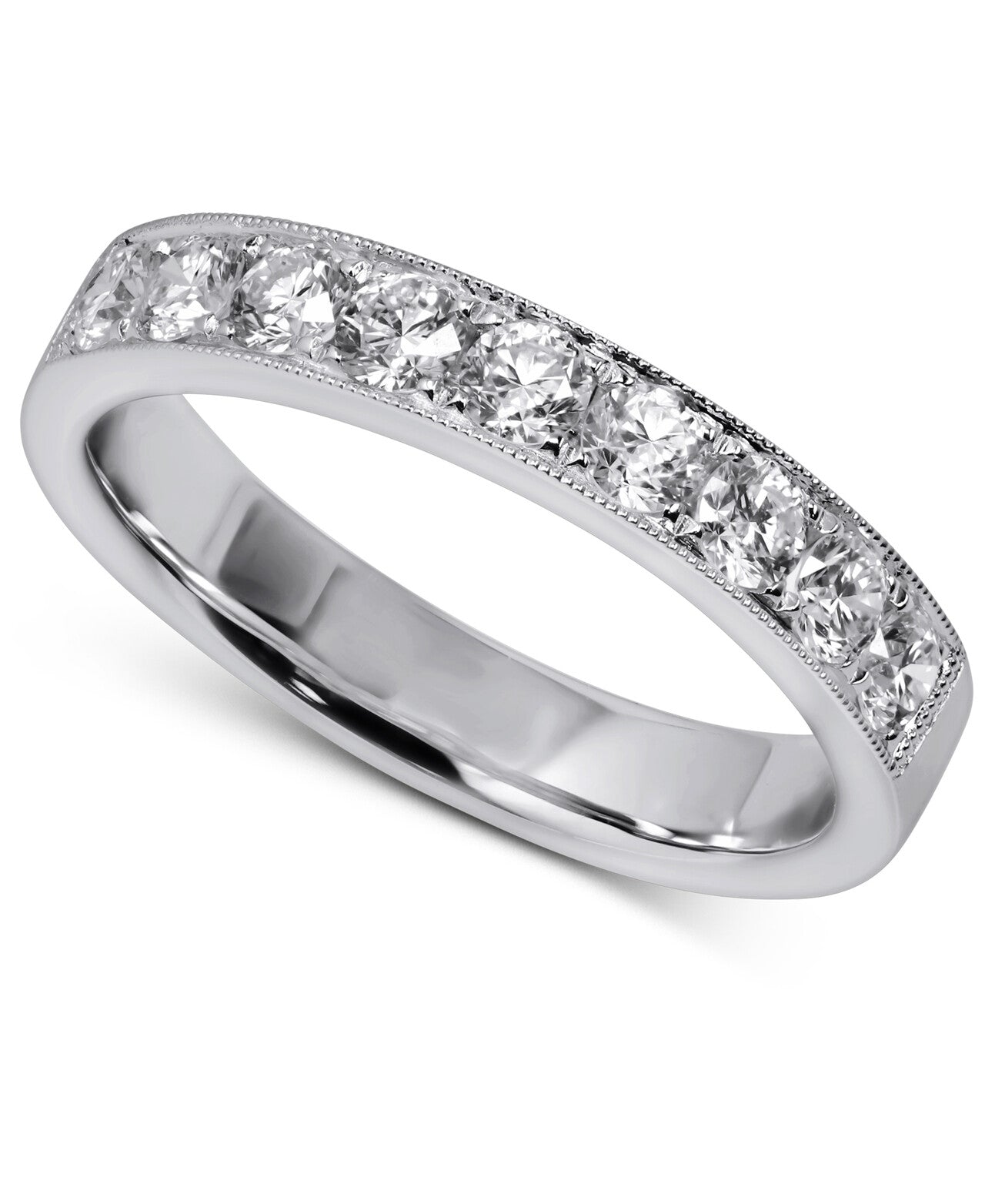 18K White Gold Lab Grown Diamond 3/4 Ct Band Ring. Size 7 with IGI Certificate