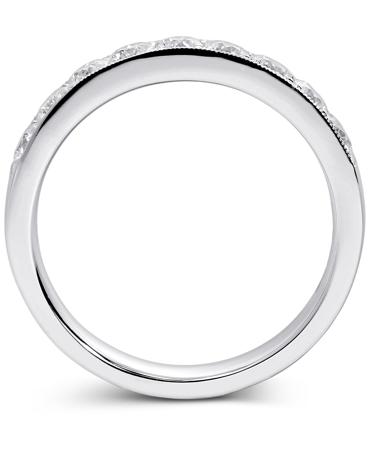 18K White Gold Lab Grown Diamond 3/4 Ct Band Ring. Size 7 with IGI Certificate