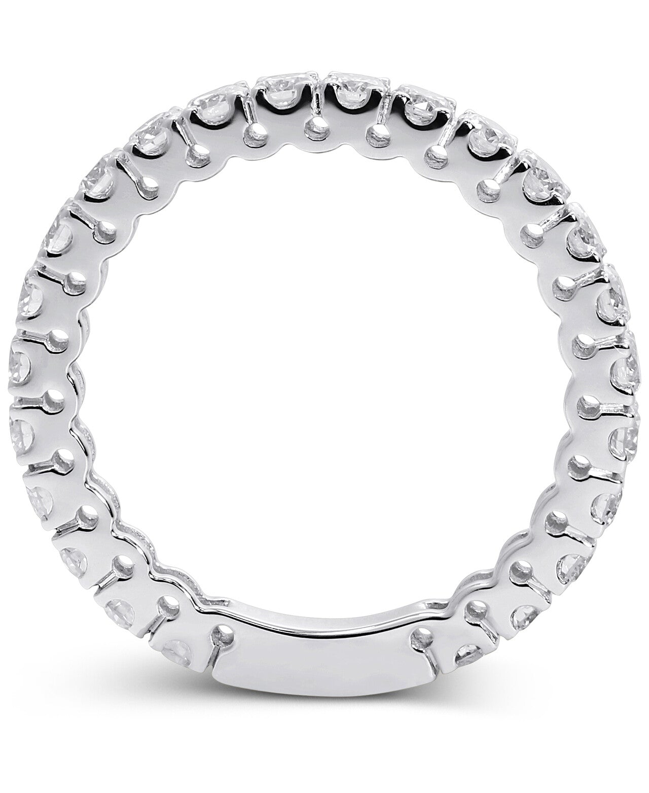 14K White Gold Lab Grown Diamond 1-1/3 Ct Eternity Band Ring. Size 7, IGI Certified G-H, VS1-VS2