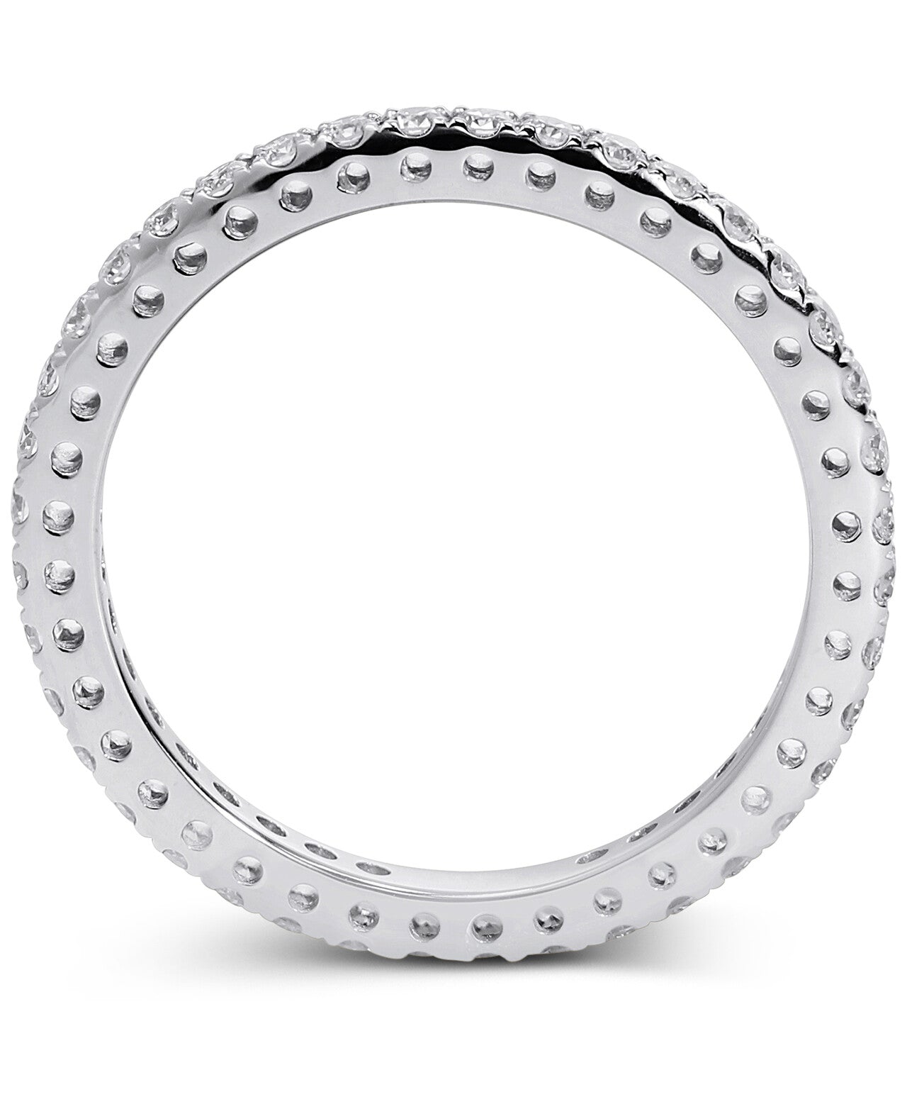 14K White Gold Lab Grown 1/2 Carat Diamond Eternity Band Ring, Size 7 with IGI Certificate