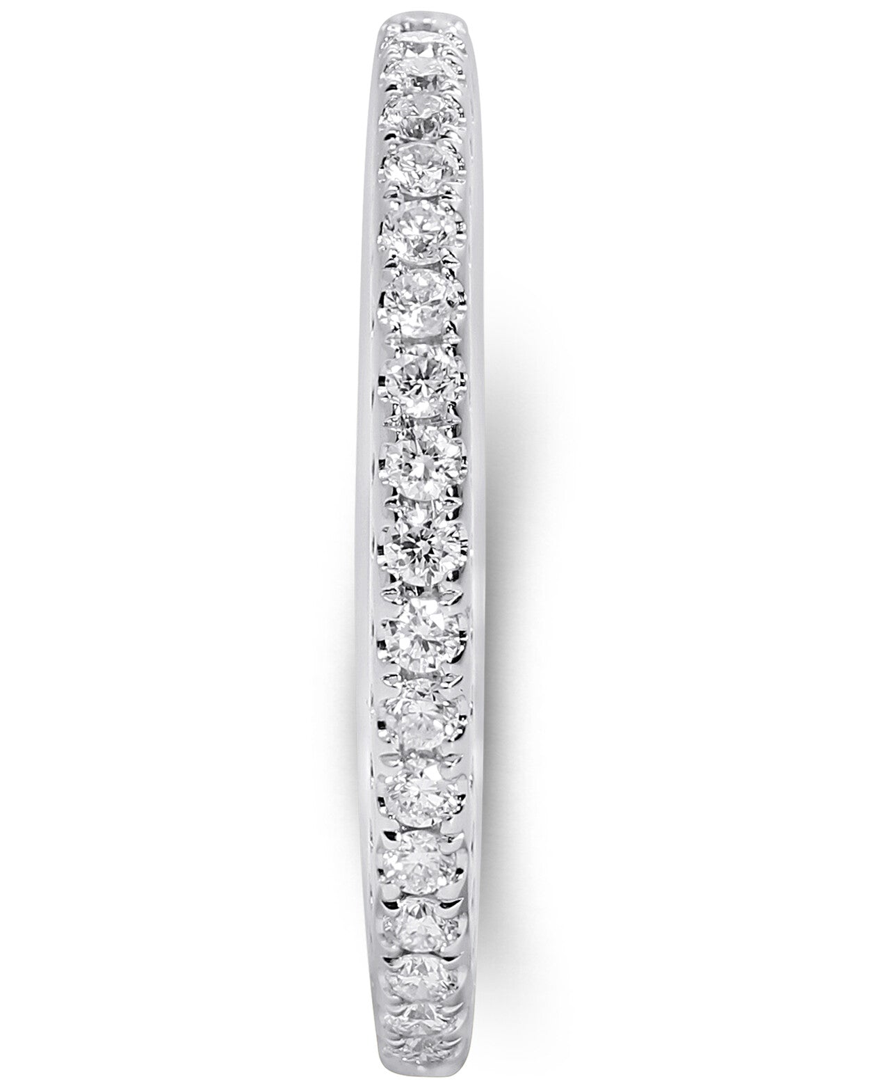 14K White Gold Lab Grown 1/2 Carat Diamond Eternity Band Ring, Size 7 with IGI Certificate
