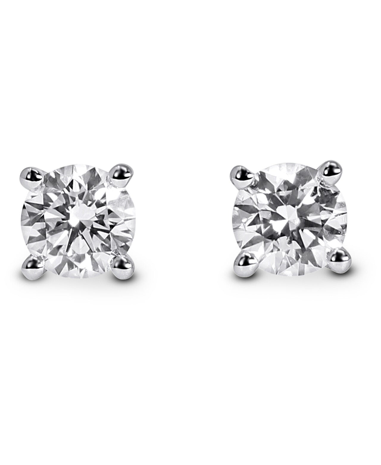 14K Solid White Gold Lab Grown Diamonds 3/4 Ct Stud Earrings. G-H Color, VS1-VS2 Clarity