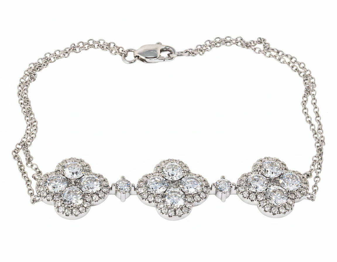 14K Solid White Gold Lab Grown Diamond 4 Ct Bracelet with IGI Certificate