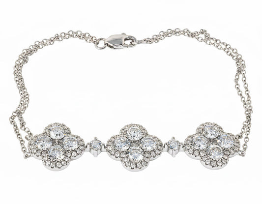 14K Solid White Gold Lab Grown Diamond 4 Ct Bracelet with IGI Certificate