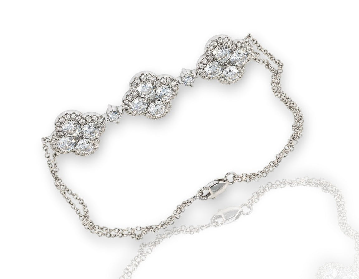 14K Solid White Gold Lab Grown Diamond 4 Ct Bracelet with IGI Certificate