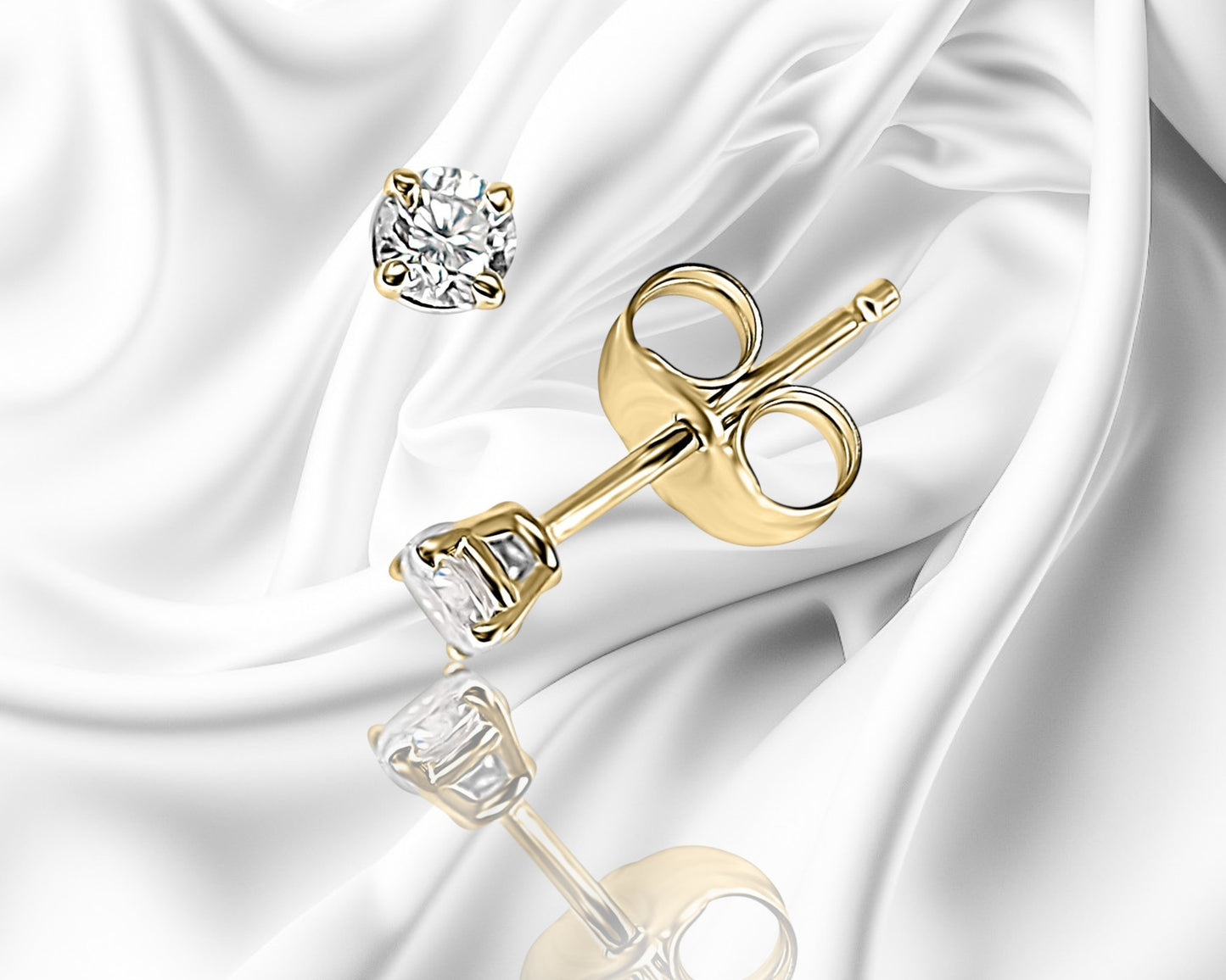 14K Solid Gold Lab Grown Diamond 1/2 Ct Stud Earrings