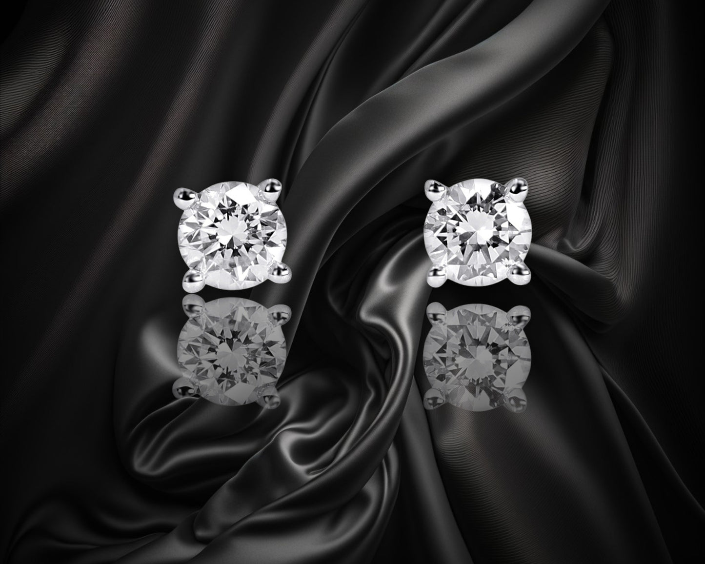 14K Solid Gold Lab Grown Diamond 1/2 Ct Stud Earrings