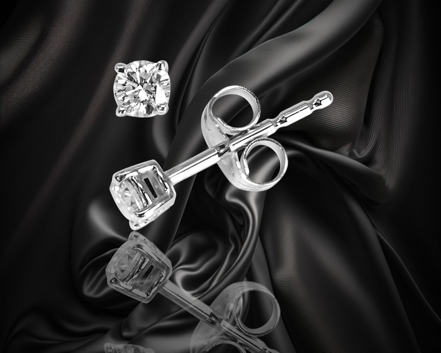 14K Solid Gold Lab Grown Diamond 1/2 Ct Stud Earrings