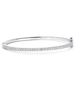 14 KT WHITE GOLD LAB GROWN DIAMOND BANGLE BRACELET BRILLIANT ROUND WITH TOTAL WEIGHT OF 1-1/4 CARATS. IGI CERTIFIED VS1-VS2 CLARITY, G-H COLOR