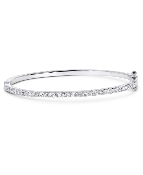 14 KT WHITE GOLD LAB GROWN DIAMOND BANGLE BRACELET BRILLIANT ROUND WITH TOTAL WEIGHT OF 1-1/4 CARATS. IGI CERTIFIED VS1-VS2 CLARITY, G-H COLOR