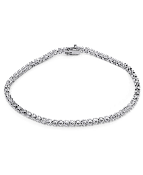 14K White Gold Lab Grown Diamonds 1-1/5 Ct Tennis Bracelet with IGI Certificate