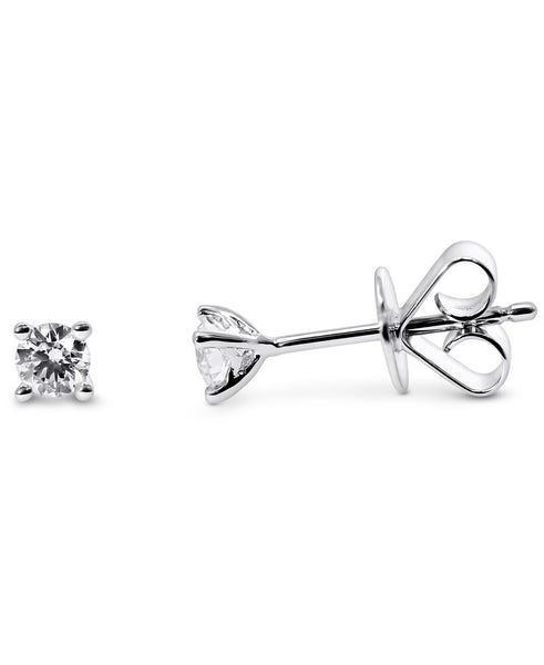 14K White Gold Lab Grown Diamond Stud Earrings, 1/4 Ct Total, G-H Color VS1-VS2 Clarity, IGI Certified