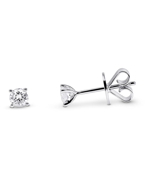 14K White gold Lab Grown Diamond Stud Earrings. IGI Certified. Total 3/8 CT, G-H Color, VS1-VS2 Clarity