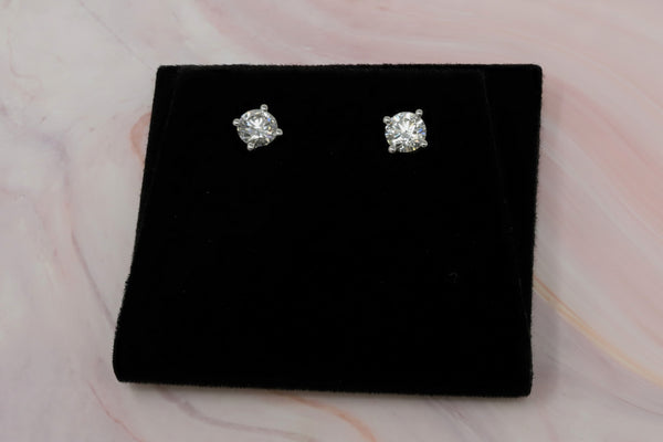 14K White Gold Lab Grown Diamond 1/2 Ct Stud Earrings. G-H Color VS1-VS2 Clarity