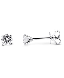 14K White Gold Lab Grown Diamond Stud Earrings. IGI Certified, 1.07 CT Total Diamond Weight