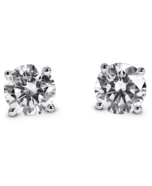 14K White Gold Lab Grown Diamond Stud Earrings. IGI Certified, 1.07 CT Total Diamond Weight