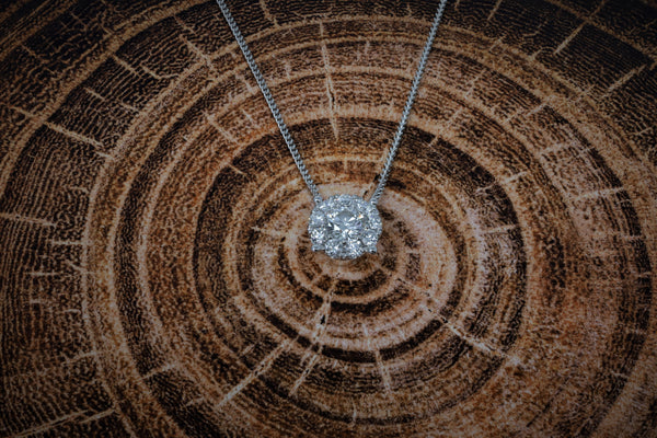 14K White Gold Lab Grown Diamond 7/8 Ct Necklace Pendant with IGI Certificate