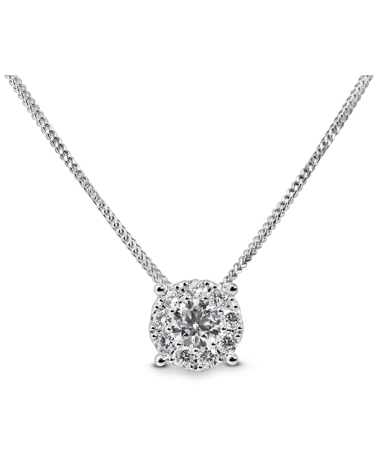 CAPRI NYC 14K White Gold Lab Grown Diamond Pendant Necklace IGI Certif