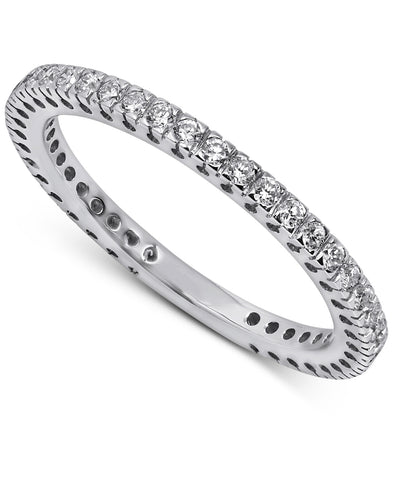 14K White gold lab grown diamond 1/2Ct stackable band ring size 7. G-H Color VS1-VS2 Clarity