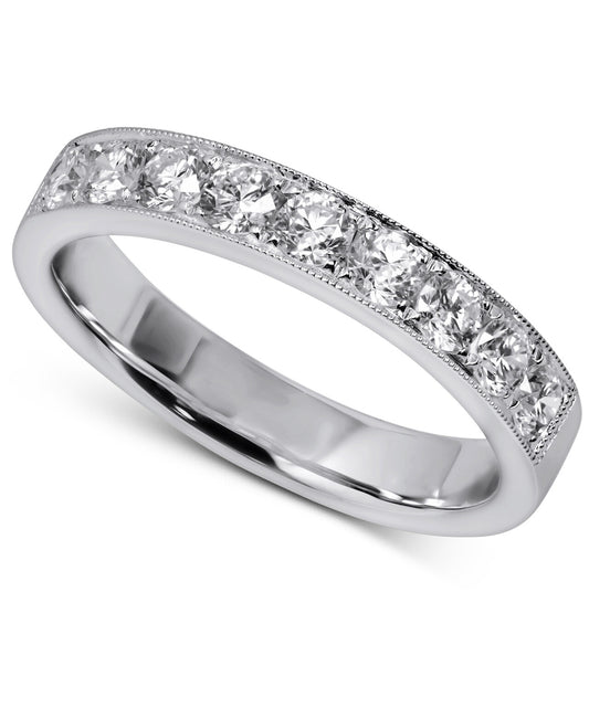18K White Gold Lab Grown Diamond 3/4 Ct Band Ring. Size 7 with IGI Certificate