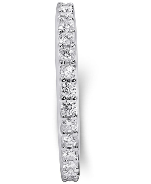 14K White Gold Lab Grown Diamond 7/8Ct Eternity Stackable Band Ring. Size 7 with IGI Certificate