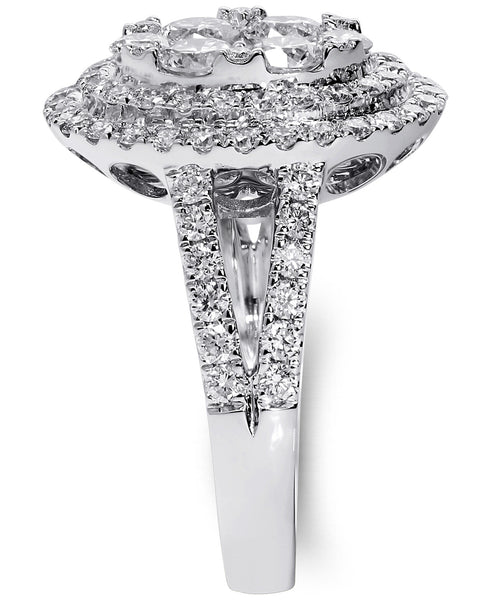 18K White Gold Lab Grown Diamond 2-1/5Ct Statement Ring Size 7 with IGI Certificate